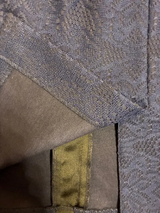 New York & Company Navy Pencil Skirt with Black Vertical Trim - Picture 5 of 6